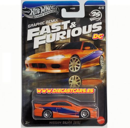 Hot Wheels NISSAN SILVIA (S15) *Silver Series Fast & and Furious Graphic Remix*