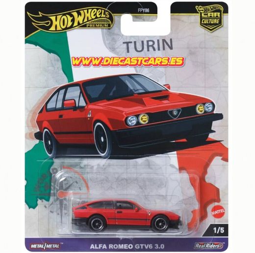 Hot Wheels Premium ALFA ROMEO GTV6 3.0 Serie World Tour Car Culture Real Riders