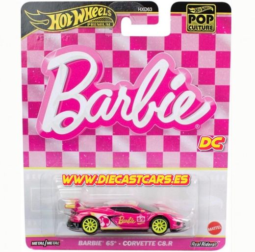 Hot Wheels Premium BARBIE 65 ANNIVERSARY CORVETTE C8.R *Serie Pop Culture* 1:64