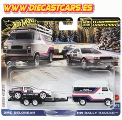 Hot Wheels Premium Team Transport DMC DELOREAN / HW RALLY HAULER #78 Car Culture
