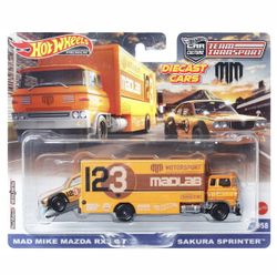 Hot Wheels Premium Team Transport MAD MIKE MAZDA RX3 GT / SAKURA SPRINTER #58