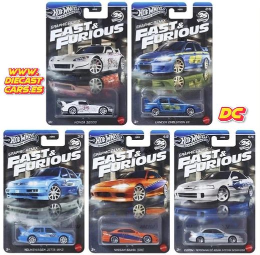Hot Wheels Silver Series FAST & FURIOUS GRAPHIC REMIX (Serie Completa) Diecast