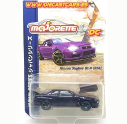 Majorette NISSAN SKYLINE GT-R (R34) CHASE Morado * Japan Series * Diecast 1:64