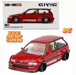 Mini GT Kaido House HONDA CIVIC (EF) Kaido Works V2 Rojo //156 Diecast 1:64