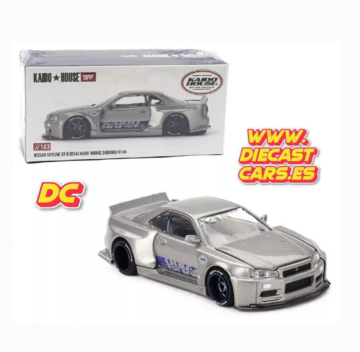 Mini GT Kaido House NISSAN SKYLINE GT-R (R34) Kaido Works Shinjuku