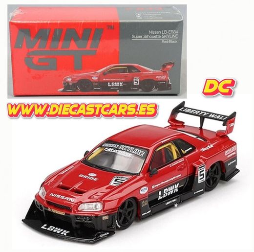 Mini GT NISSAN LB-ER34 SUPER SILHOUETTE SKYLINE LBWK Liberty Walk //843 Diecast