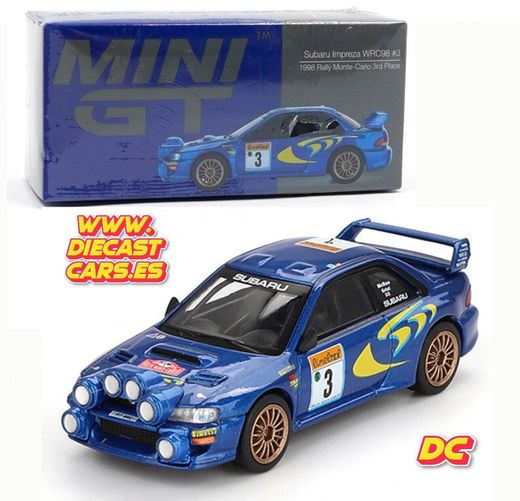 Mini GT SUBARU IMPREZA WRC98 #3 1998 Rally Monte-Carlo 3rd Place //975 Diecast